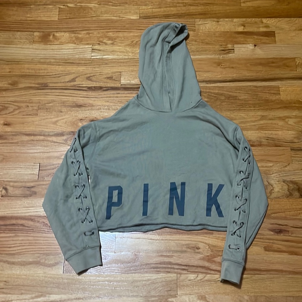 Pink love pink crop hoodie